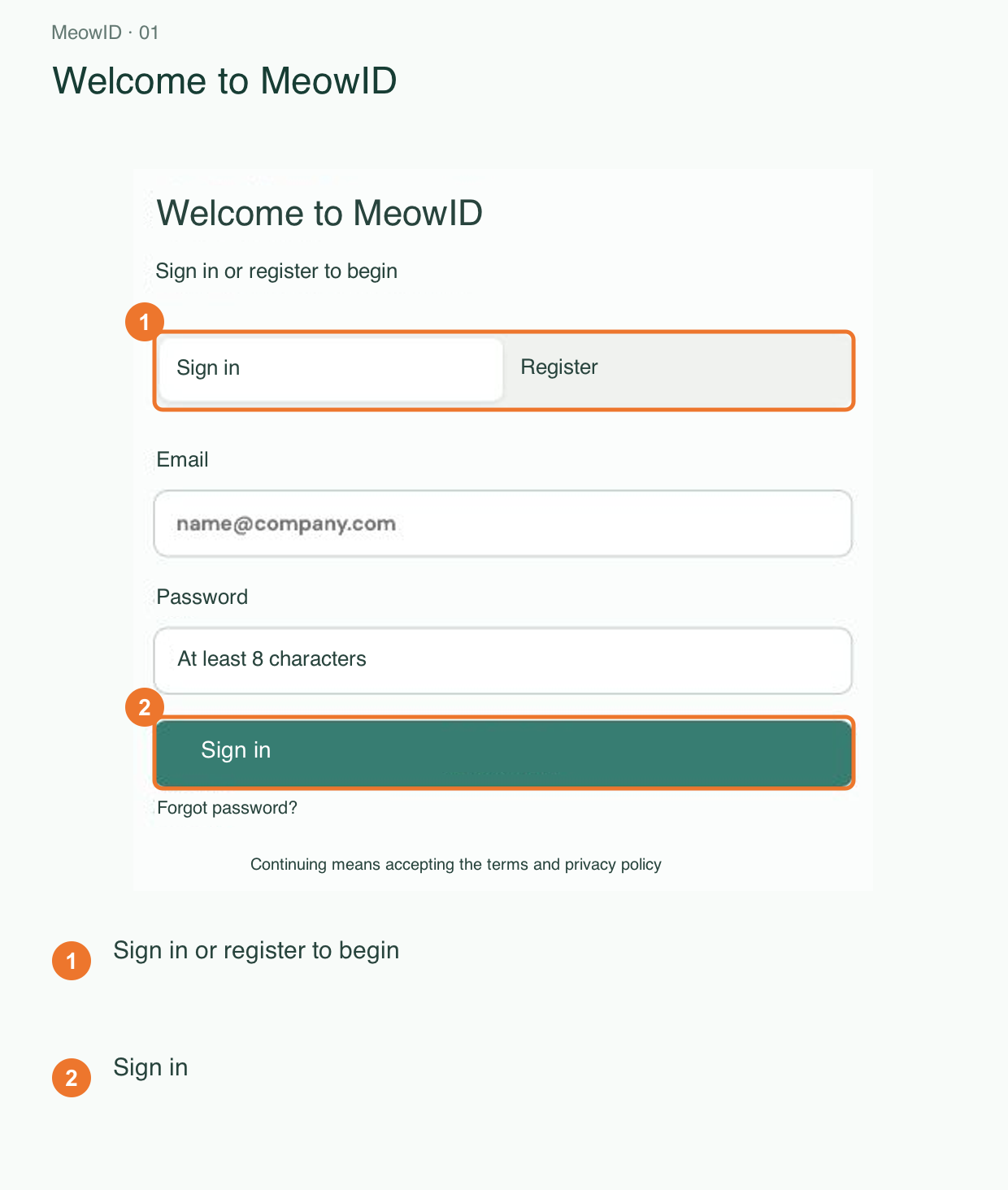 1. Sign in or create an account
