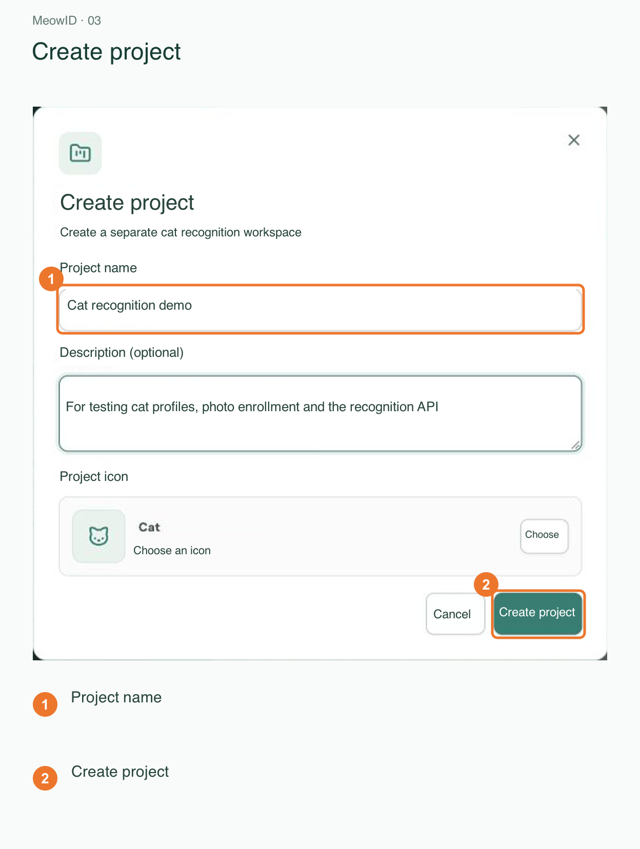 3. Enter project details