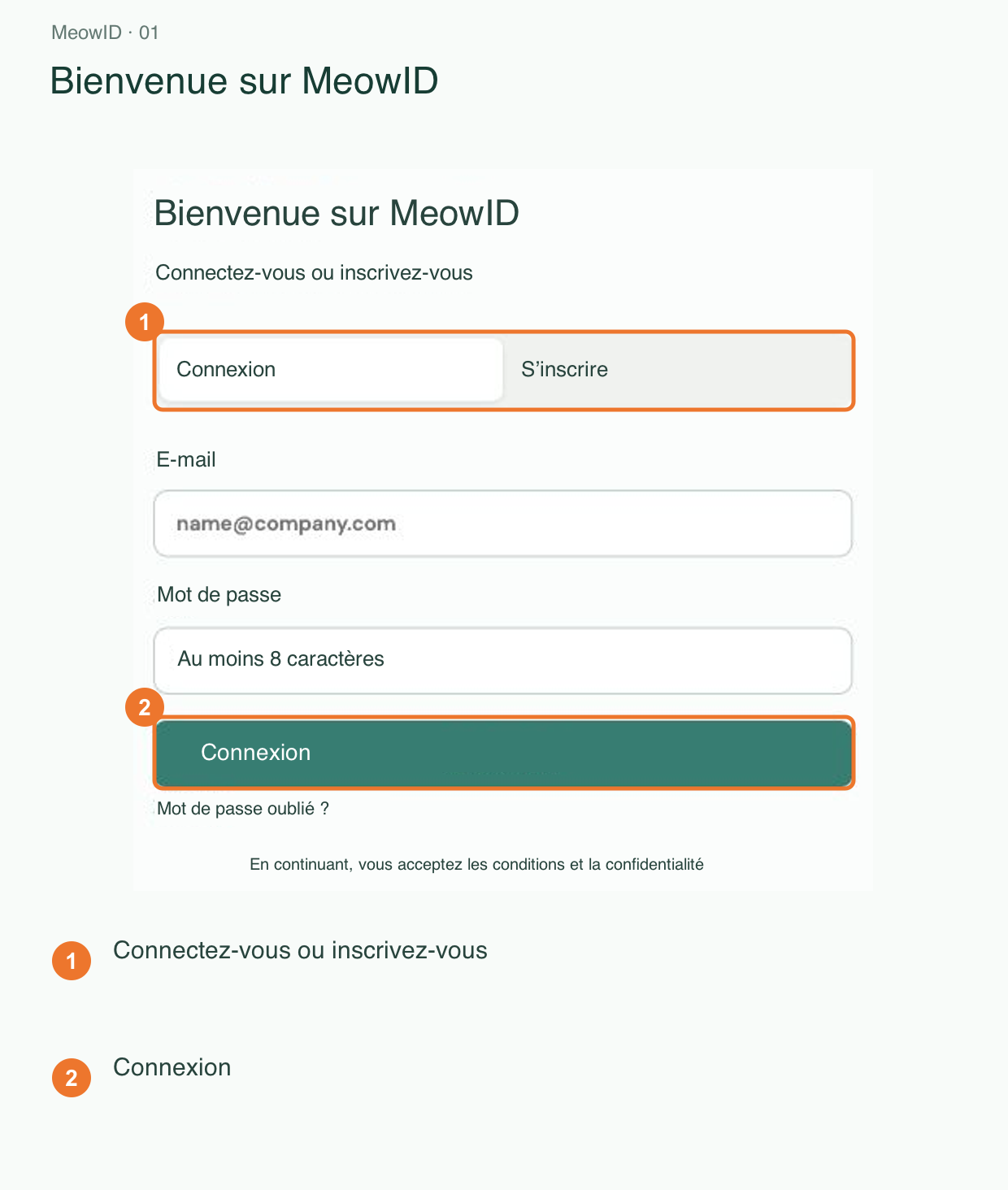 1. Connexion ou création de compte