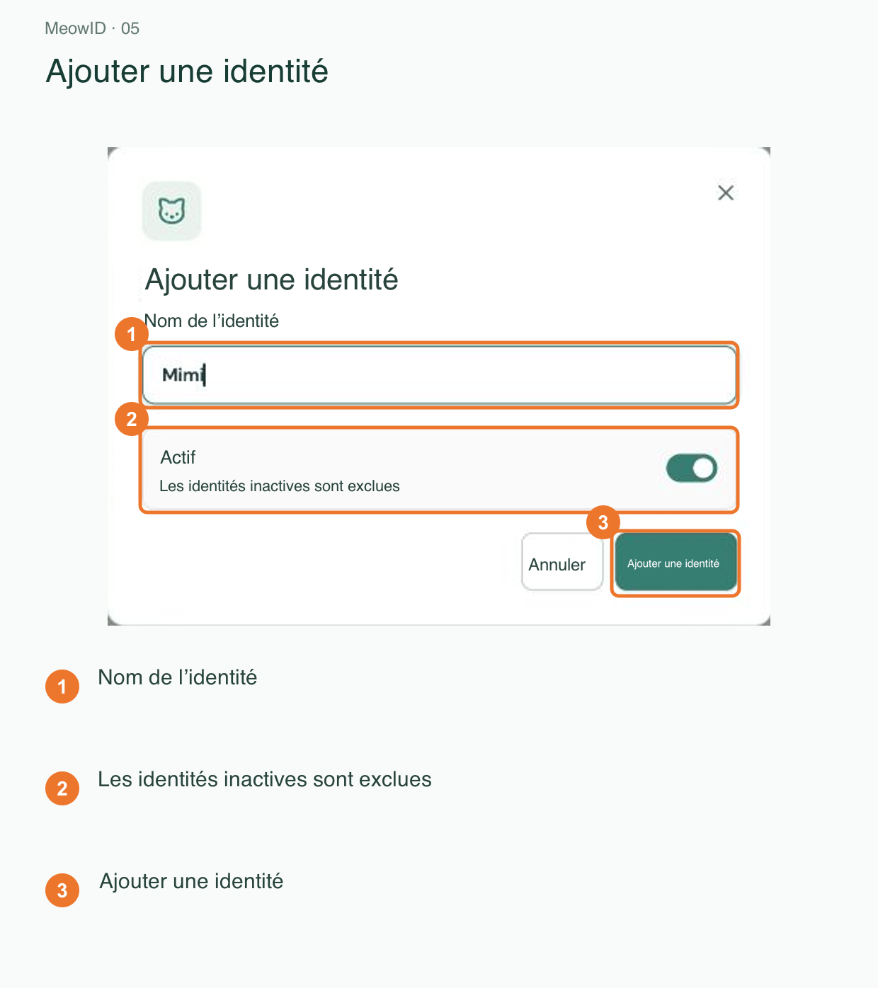 5. Création du profil du chat