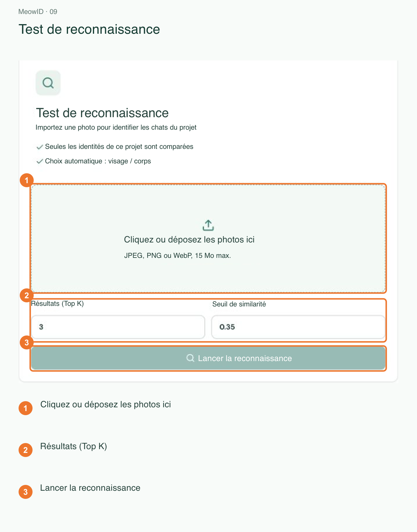 9. Import de la photo et réglage des options